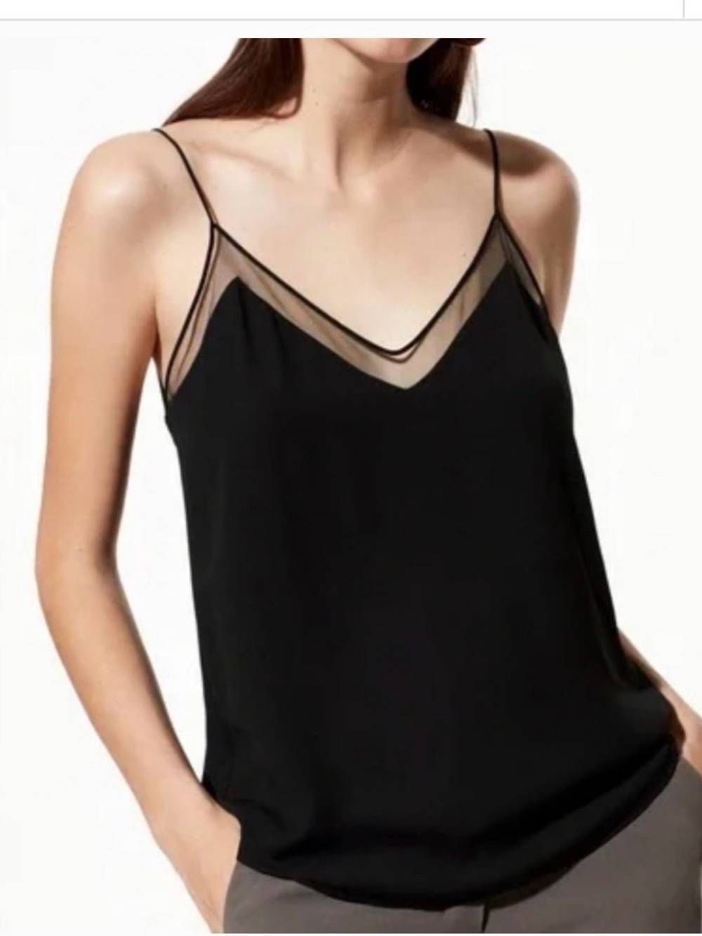 Babaton Black Mesh-Trim Slip Top
Fits larger than XS!